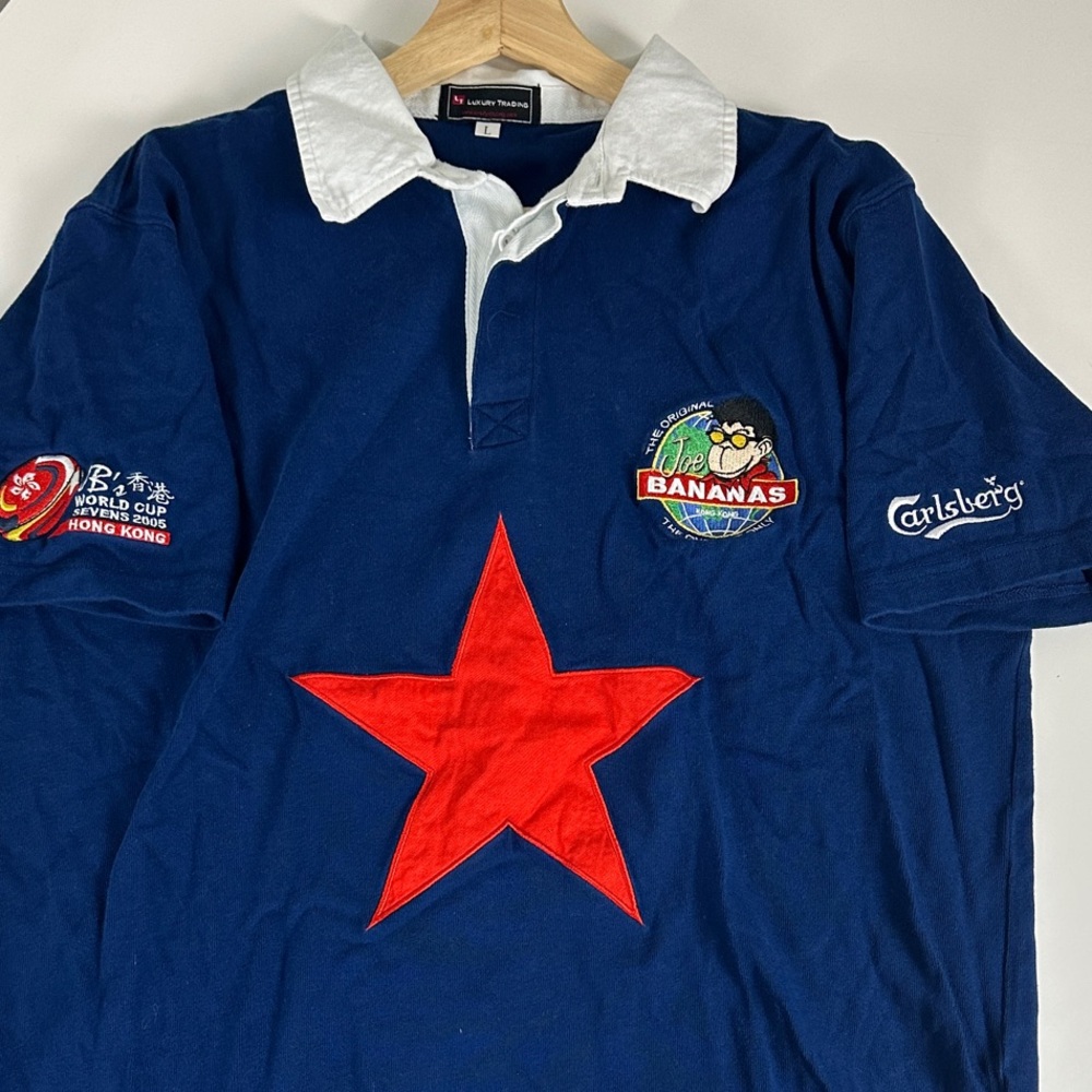 Vintage Hong Kong Rugby Sevens Shirt Sleeve Shirt - Blue, Size Large